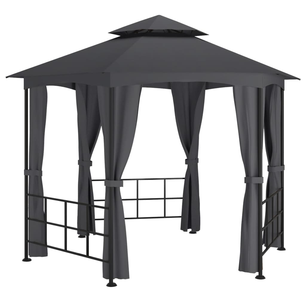 Gazebo con Pareti Laterali 3,1x2,7 m Antracite - homemem39