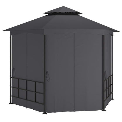 Gazebo con Pareti Laterali 3,1x2,7 m Antracite - homemem39