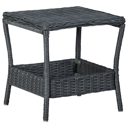 Tavolo da Giardino Grigio Scuro 45x45x46,5 cm in Polyrattan - homemem39