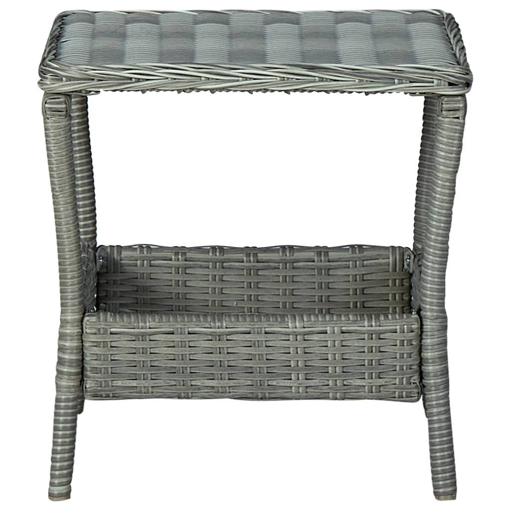 Tavolo da Giardino Grigio Chiaro 45x45x46,5 cm in Polyrattan - homemem39