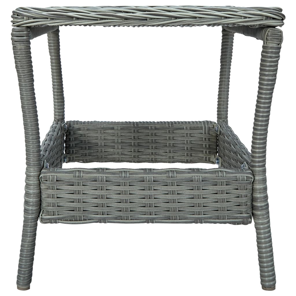 Tavolo da Giardino Grigio Chiaro 45x45x46,5 cm in Polyrattan - homemem39