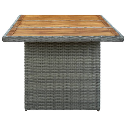 Tavolo da Giardino Grigio Chiaro in Polyrattan e Legno Acacia - homemem39