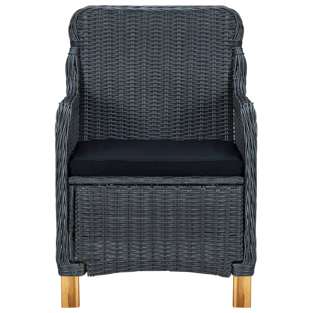 Sedie da Giardino con Cuscini 2 pz in Polyrattan Grigio Scuro - homemem39