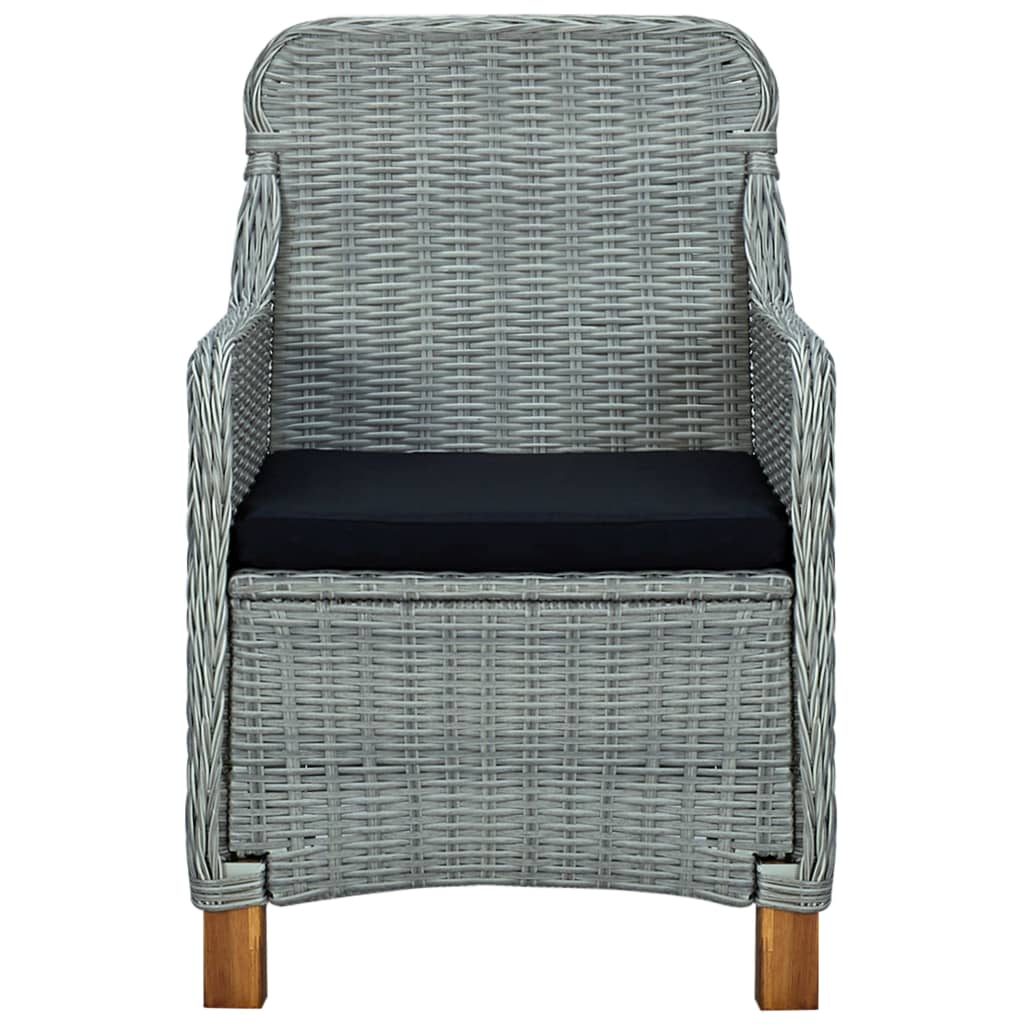 Sedie da Giardino con Cuscini 2 pz in Polyrattan Grigio Chiaro - homemem39