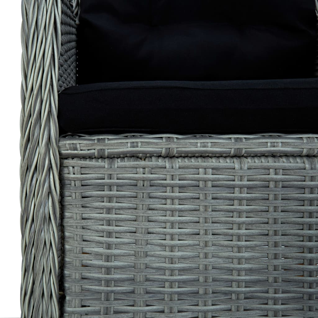 Sedie da Giardino con Cuscini 2 pz in Polyrattan Grigio Chiaro - homemem39