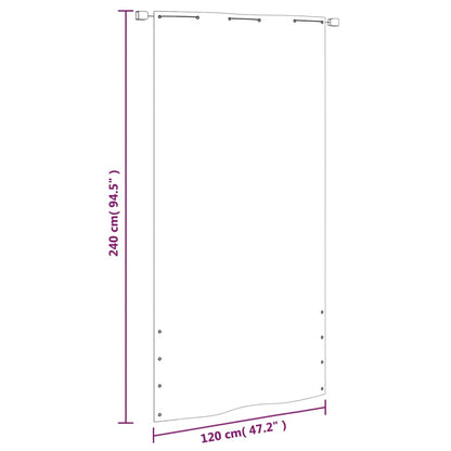 Paravento per Balcone Bianco 120x240 cm in Tessuto Oxford - homemem39