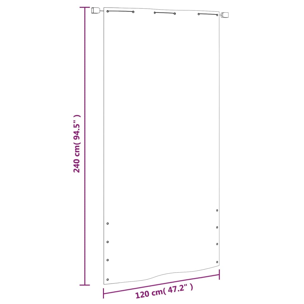 Paravento per Balcone Crema 120x240 cm in Tessuto Oxford - homemem39