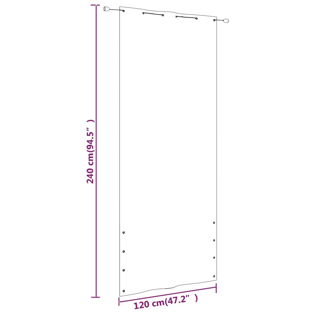 Paravento per Balcone Tortora 120x240 cm in Tessuto Oxford - homemem39