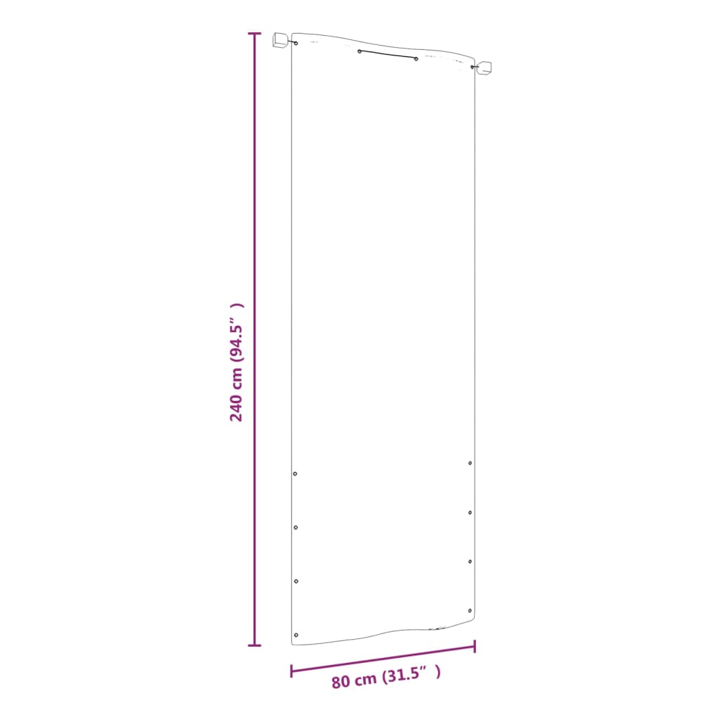 Paravento per Balcone Arancione 80x240 cm in Tessuto Oxford - homemem39