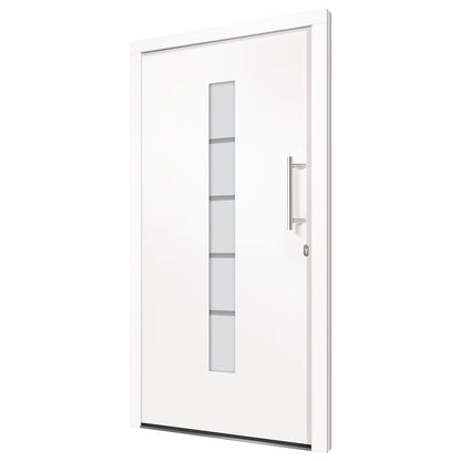 Porta d'Ingresso in Alluminio e PVC Bianco 100x210 cm - homemem39