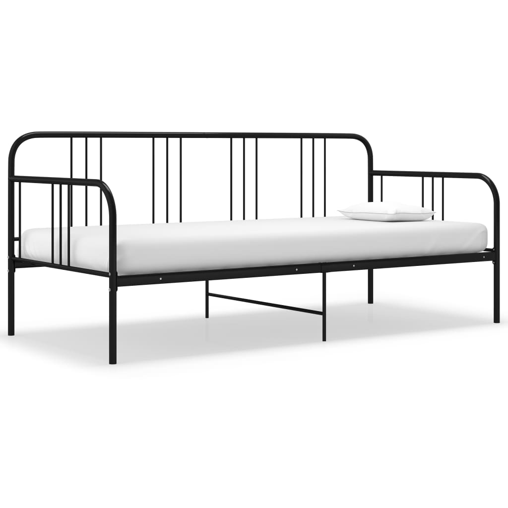 Divano Letto Telaio Nero in Metallo 90x200 cm - homemem39