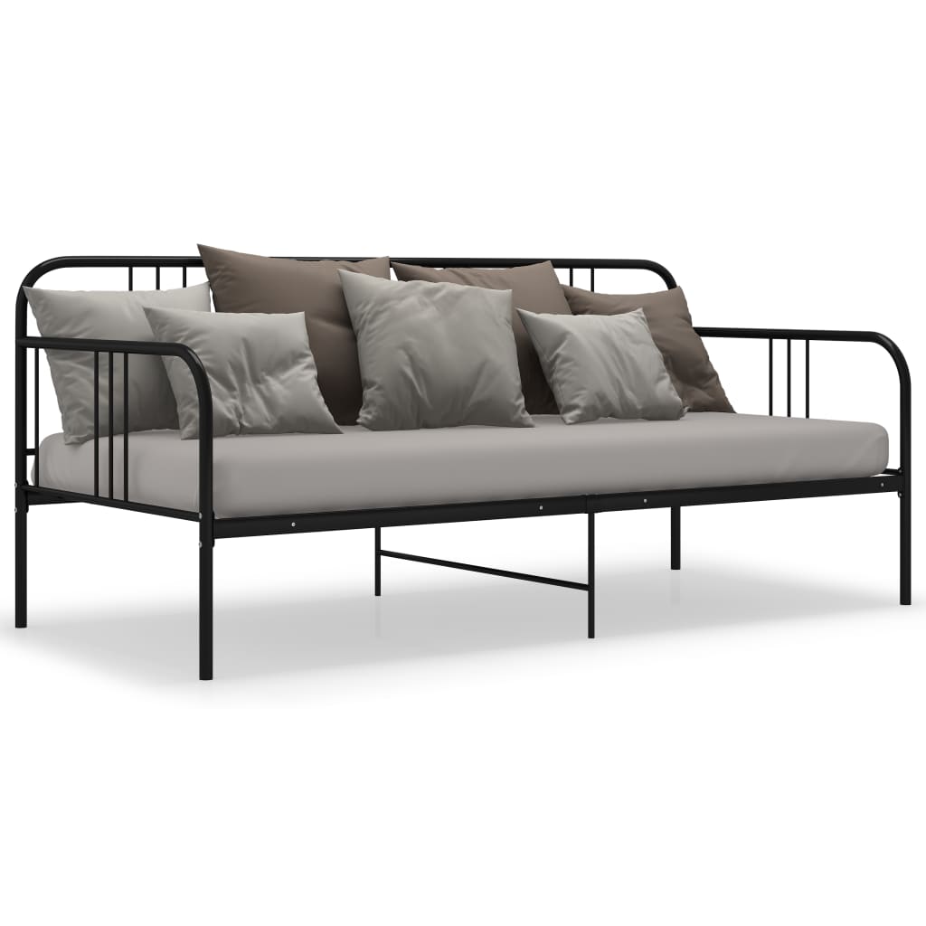 Divano Letto Telaio Nero in Metallo 90x200 cm - homemem39