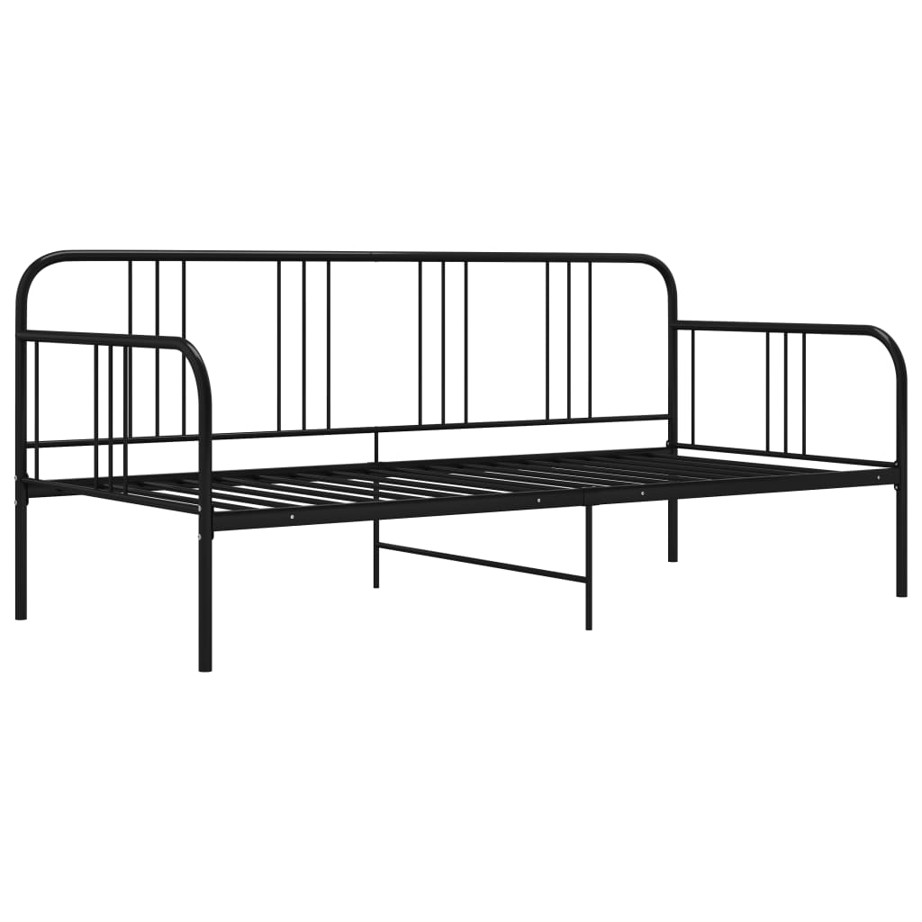 Divano Letto Telaio Nero in Metallo 90x200 cm - homemem39