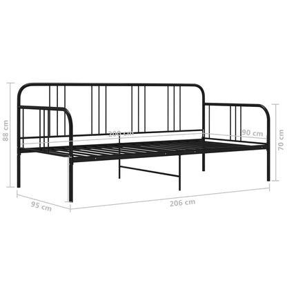 Divano Letto Telaio Nero in Metallo 90x200 cm - homemem39