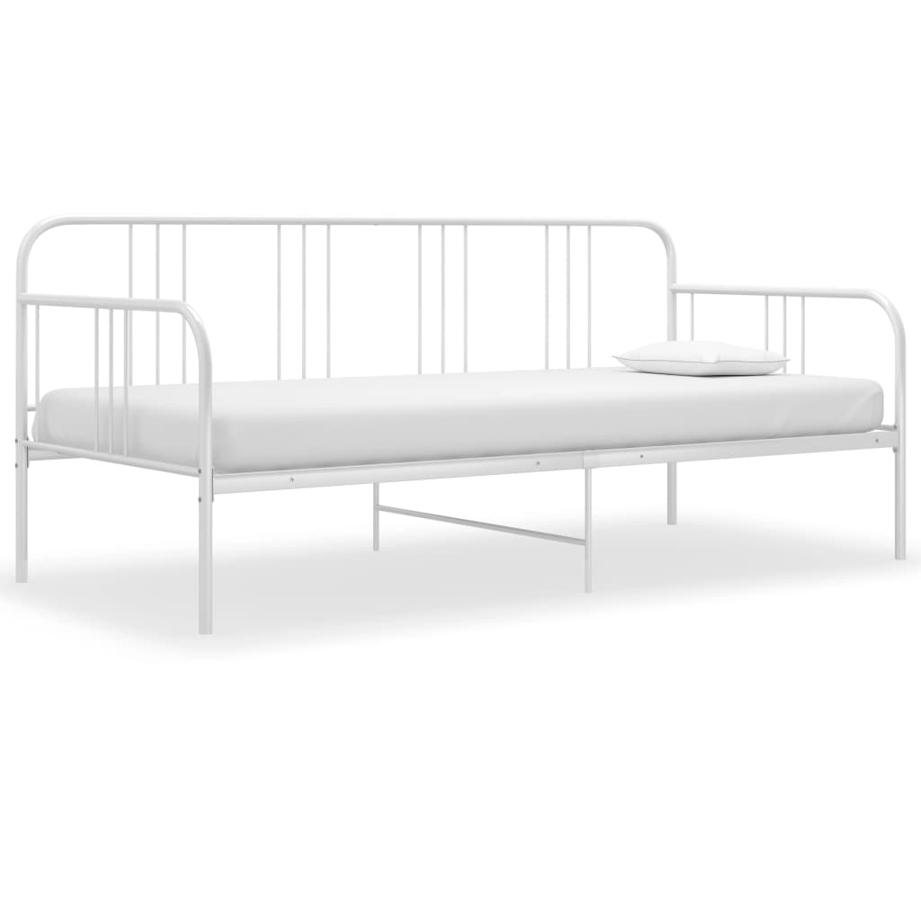 Divano Letto Bianco in Metallo 90x200 cm - homemem39