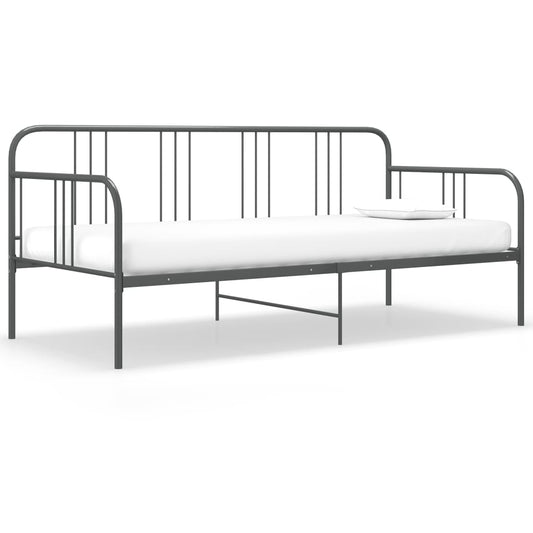 Divano Letto Grigio in Metallo 90x200 cm - homemem39