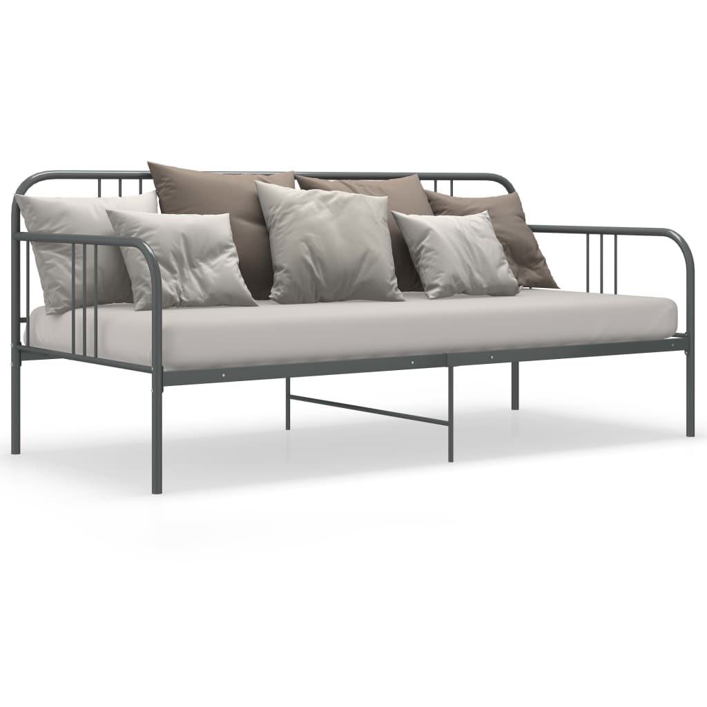 Divano Letto Grigio in Metallo 90x200 cm - homemem39