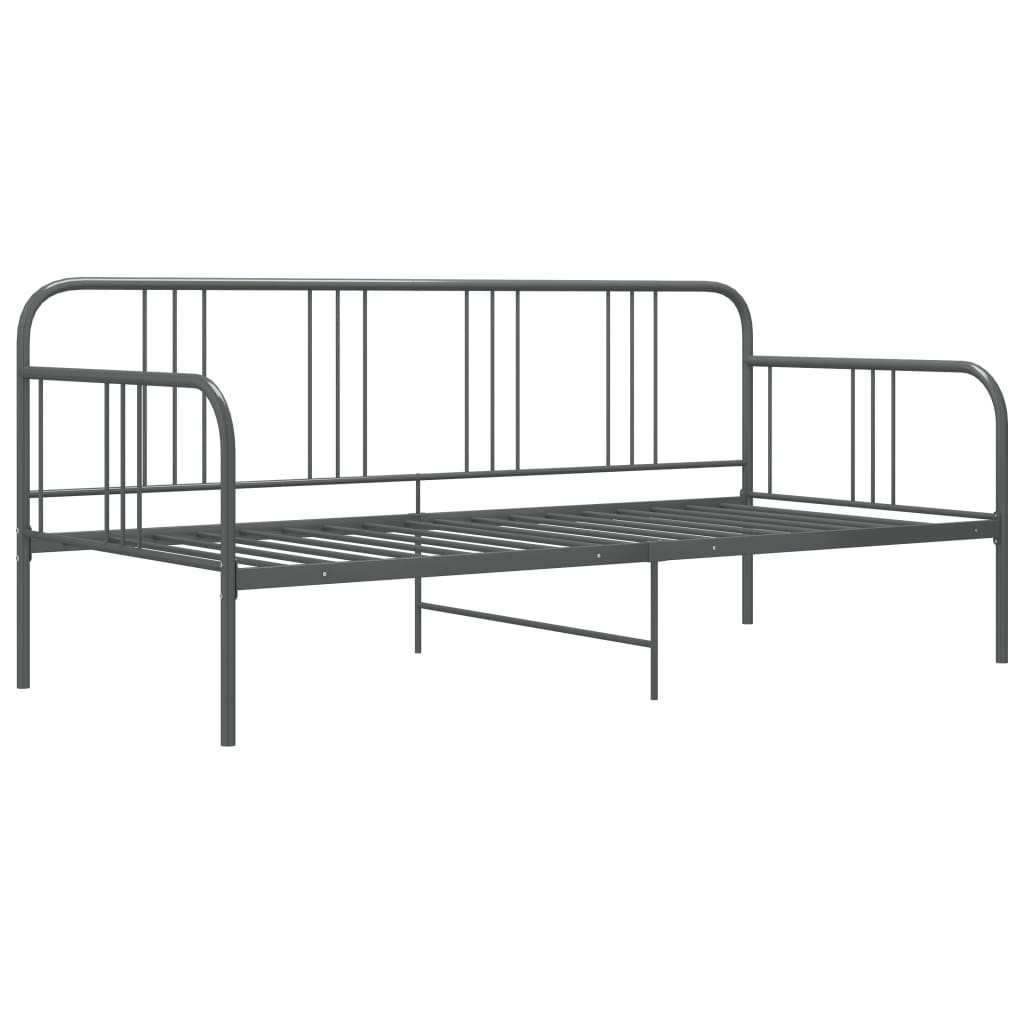 Divano Letto Grigio in Metallo 90x200 cm - homemem39