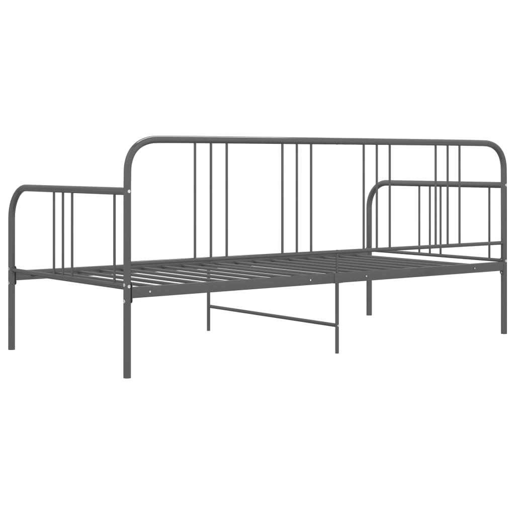 Divano Letto Grigio in Metallo 90x200 cm - homemem39