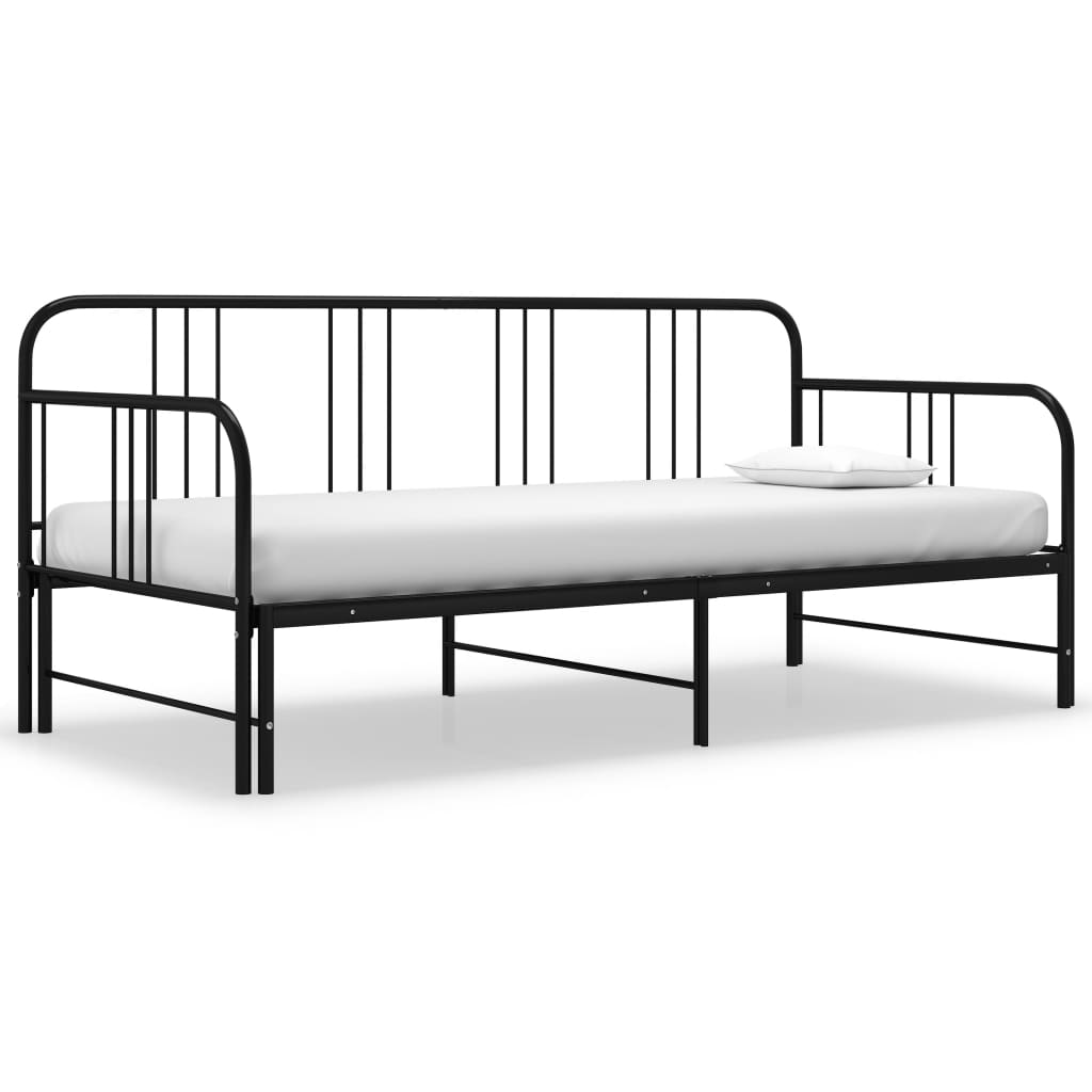 Telaio Divano Letto Estraibile Nero in Metallo 90x200 cm - homemem39