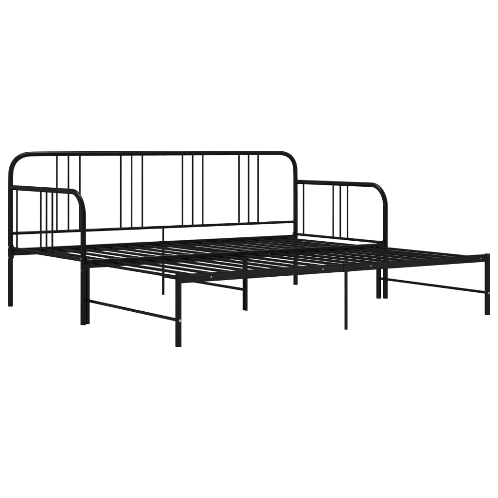 Telaio Divano Letto Estraibile Nero in Metallo 90x200 cm - homemem39