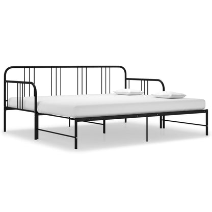 Telaio Divano Letto Estraibile Nero in Metallo 90x200 cm - homemem39