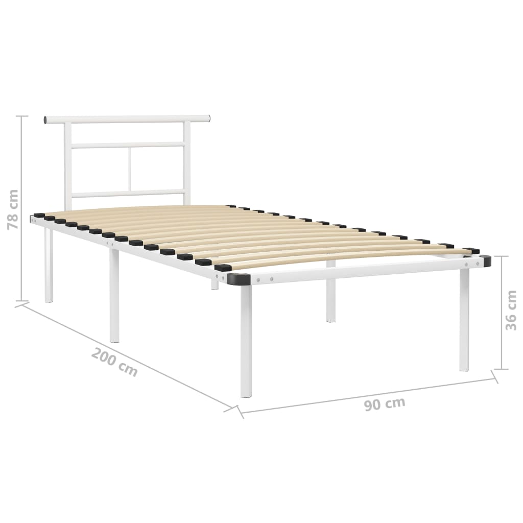 Giroletto Bianco in Metallo 90x200 cm - homemem39