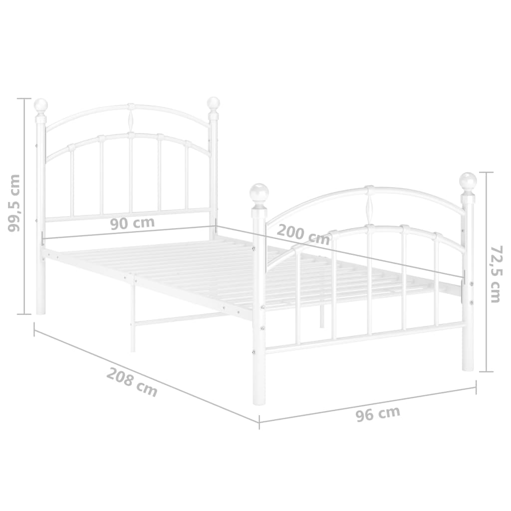 Giroletto Bianco in Metallo 90x200 cm - homemem39