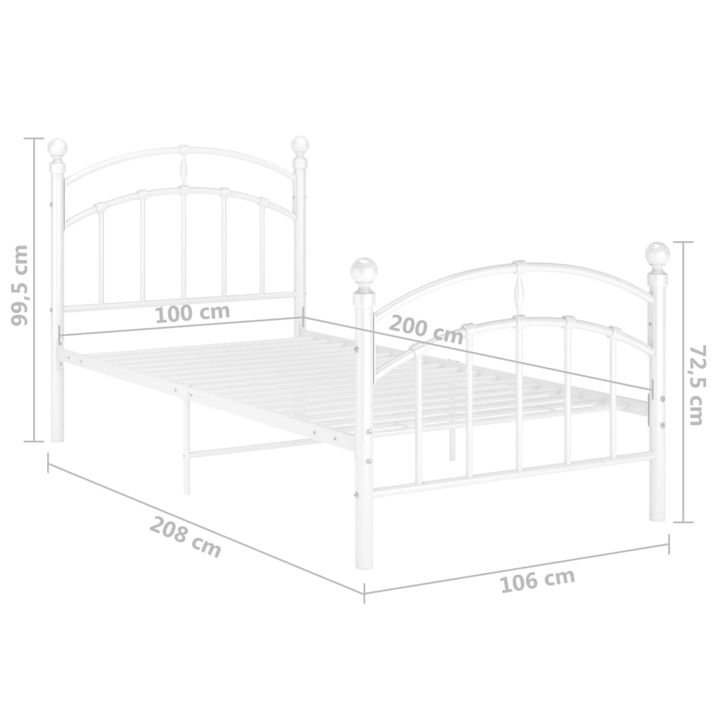 Giroletto Bianco in Metallo 100x200 cm - homemem39