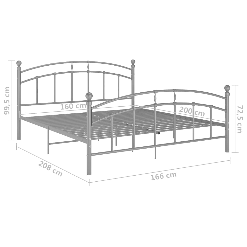 Giroletto Grigio in Metallo 160x200 cm - homemem39