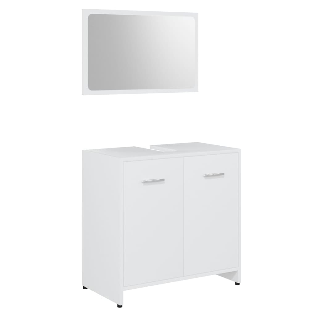 Set Mobili da Bagno 4 pz Bianco in Legno Multistrato - homemem39