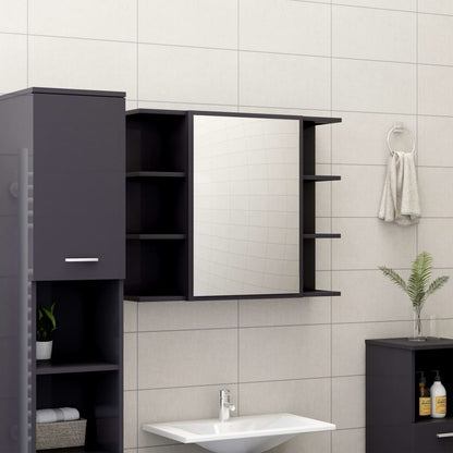 Set Mobili da Bagno 4 pz Grigio Lucido in Truciolato - homemem39