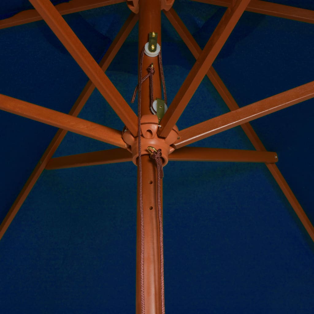 Ombrellone da Esterni con Palo in Legno 200x300 cm Blu - homemem39