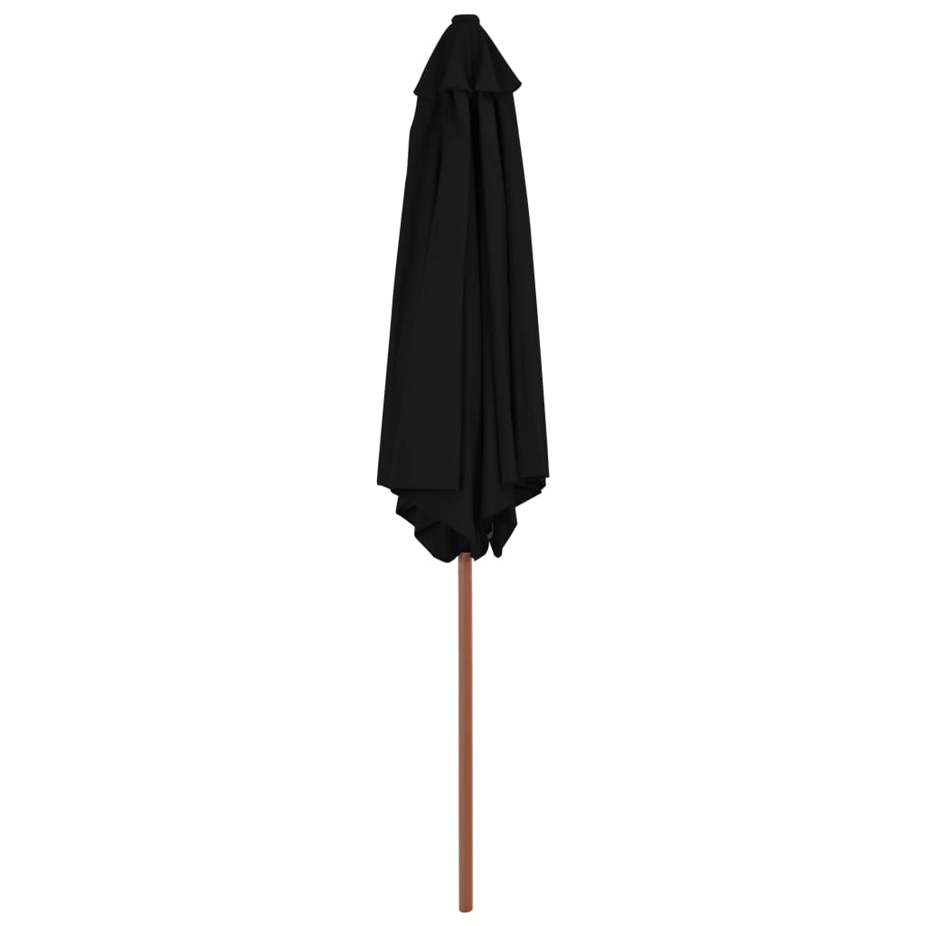 Ombrellone da Esterni con Palo in Legno 270 cm Nero - homemem39