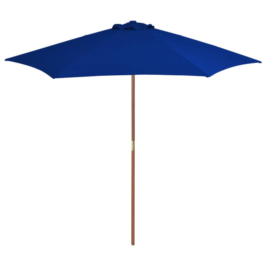Ombrellone da Esterni con Palo in Legno Blu 270 cm - homemem39