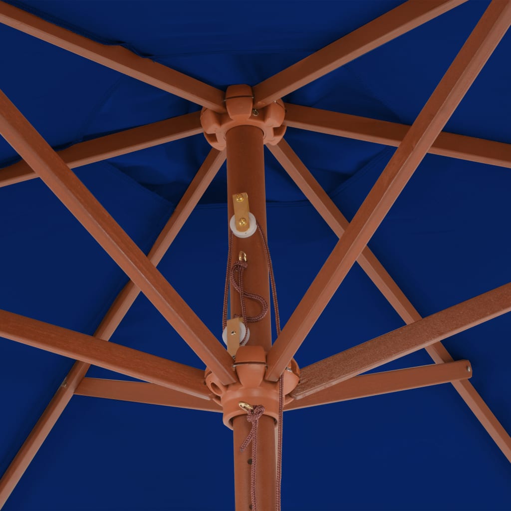 Ombrellone da Esterni con Palo in Legno Blu 270 cm - homemem39