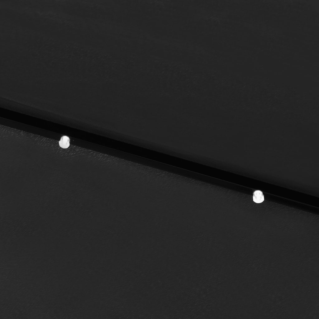 Ombrellone da Esterni con LED e Palo in Acciaio Nero 2x3 m - homemem39