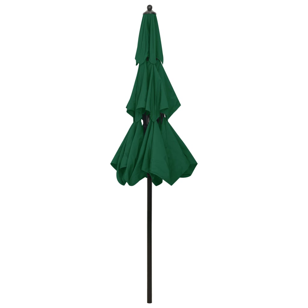 Ombrellone a 3 Livelli con Palo in Alluminio Verde 2,5 m - homemem39