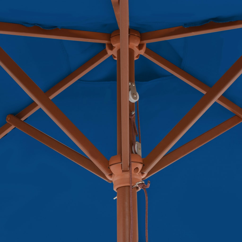 Ombrellone da Esterni con Palo in Legno 150x200 cm Blu - homemem39