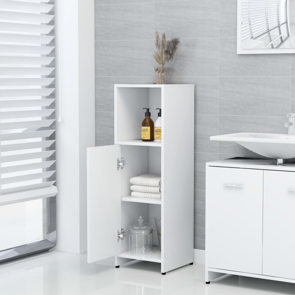 Set Mobili da Bagno 4 pz Bianco in Legno Multistrato - homemem39