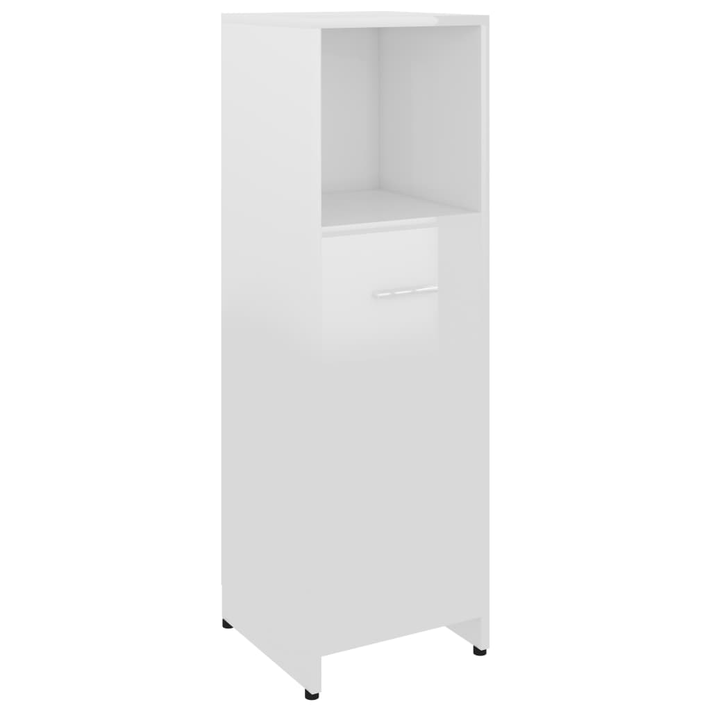 Set Mobili da Bagno 3 pz Bianco Lucido in Truciolato - homemem39