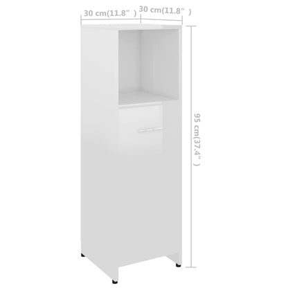 Set Mobili da Bagno 3 pz Bianco Lucido in Truciolato - homemem39