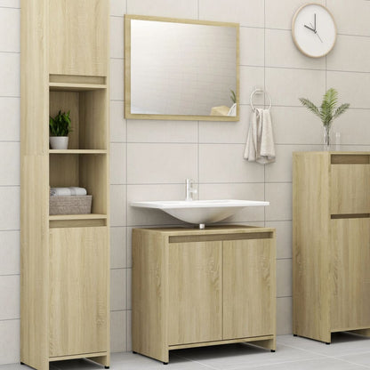 Set Mobili da Bagno 3 pz Rovere Sonoma in Truciolato - homemem39