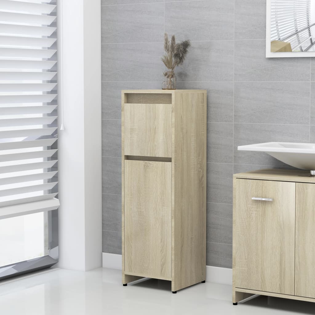 Set Mobili da Bagno 3 pz Rovere Sonoma in Truciolato - homemem39