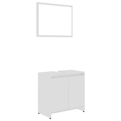 Set Mobili da Bagno 3 pz Bianco Lucido in Truciolato - homemem39