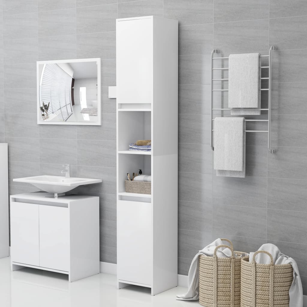 Set Mobili da Bagno 3 pz Bianco in Truciolato - homemem39