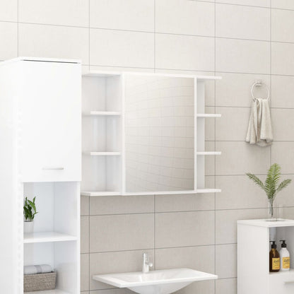 Set Mobili da Bagno 3 pz Bianco Lucido in Truciolato - homemem39