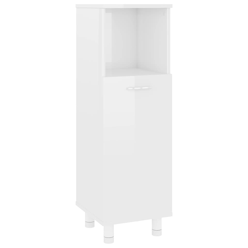 Set Mobili da Bagno 3 pz Bianco Lucido in Truciolato - homemem39