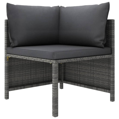 Set Divani da Giardino 5 pz con Cuscini in Polyrattan Grigio - homemem39