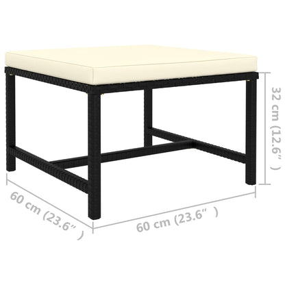 Poggiapiedi Modulare con Cuscino in Polyrattan Nero - homemem39